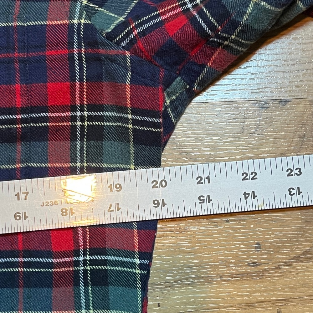Brooks Brothers Regent Flannel Shirt Mens S Red Navy Plaid 100% Cotton Shirt - Picture 7 of 10